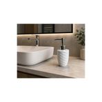 Froyalife Seramik Sıvı Sabunluk, Dalga Desenli, Beyaz, Banyo Lavabo Aksesuarı