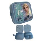 Frozen Beslenme Kutusu Mavi 4 Bölmeli Kız Figürlü 1 Adet Elsa Yemek Saklama Kabı Mavi Beslenme Çantası