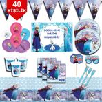 Frozen Elsa Karlar Ülkesi Afişli 40 Kişilik Doğum Günü Parti Malzemeleri Seti