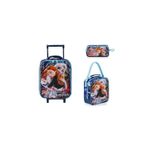 Frozen Lisanslı Çekcekli 3 Lü Anaokulu Çanta Seti Trio Box Connection