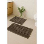 Frt Export Bubble Su Emici 2'li Banyo Paspası Halısı Peluş Halı (50x60 ve 80x60) VİZON