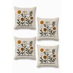 Frt Export Punch Nakışlı 4 Adet Kırlent Kılıfı 1. Kalite Yıkanabilir Leke Kir Toz Tutmaz 40x40