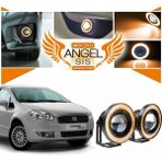 Fruens Fiat Linea Uyumlu, Universal Mercekli LED Angel Sis Farı, 76MM Turuncu Renk