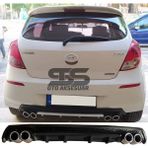 Fruens Hyundai I20 Difüzör Arka Tampon Eki 4 Egzoz Çıkışlı Siyah Lüx Tip