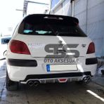 Fruens Peugeot 307 Difüzör Arka Tampon Eki 4 Egzoz Çıkışlı Gri Tip