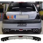 Fruens Renault Clio 2 Hb Difüzör Arka Tampon Eki 4 Egzoz Çıkışlı Gri