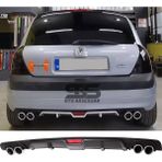 Fruens Renault Clio 2 Hb Difüzör Arka Tampon Eki 4 Egzoz Çıkışlı Siyah