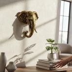 Frugull Gold Altın Ton Modern Sanatsal Fil Kafası Duvar Dekoru Fil Heykeli Figür Hediyelik Obje Şık