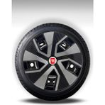 FRWY Fiat Araçlar İçin Universal 15" inç 4 Adet 1 Takım Jant Kapağı ( Egea Linea Punto Fiorino ... ) 031 - Gri-Siyah - 15 inç