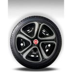 FRWY Fiat Araçlar İçin Universal 15" inç 4 Adet 1 Takım Jant Kapağı ( Egea Linea Punto Fiorino ... ) 032 - Gri-Siyah - 15 inç