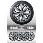 FRWY Nissan Primera Note Qashqai 16" inç Uyumlu 4 Adet 1 Takım Gri Siyah Jant Kapağı