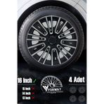 FRWY Peugeot Bütün Modelleri İçin Uyumlu 16" inç Gri-Siyah 4 Adet Jant Kapağı ( Partner 301 Rifter vb. )