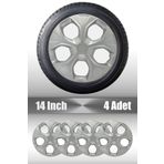 FRWY Renault Clio Symbol Megane 14" inç Uyumlu 4 Adet 1 Takım Gri Jant Kapağı