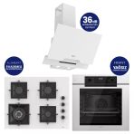 Fryart Digital Beyaz Cam Ankastre Set ( 65 Cm Woklu Ocak) Qep63cb+Sc406-Wfa+D064-Sa