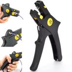 FS-D5TY (0,5-10mm²) Kablo Soyma-Kesme-Çakma Pensesi Profesyonel Otomatik Kablo Sıyırma Pensesi, Siyah-Sarı, Ayarlanabilir
