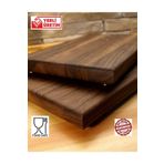 F&S WoodArt 2li Set - masif tek parça İroko ağacı Doğal Ahşap Ceviz Rengi Kesme -sunum - Et - Ekmek - Doğrama Mutfak Tahtası