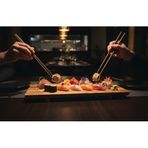 F&S WoodArt Zeytin ağacı doğal ahşap Dekoratif Sushi servis sunum tahtası tabak tepsi stand Büyük boy