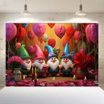FSFLAG Sevgililer Günü Cüce Temalı Arka Plan, Fotoğraf Arka Planı 100x150 cm, Hediyeler, Fotoğrafçılık, Doğum Günü Etkinlikleri veya Parti Dekorasyonunda Kullanılır (D-5)