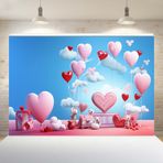 FSFLAG Sevgililer Günü Gökyüzü Balon Arka Planı, Fotoğraf Arka Planı 100x150 cm, Hediyeler, Fotoğrafçılık, Doğum Günü Etkinlikleri veya Parti Dekorasyonunda Kullanılır (Pembe 3)