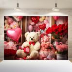 FSFLAG Sevgililer Günü Vitrin Arka Planı, Fotoğraf Arka Planı 100x150 cm, Hediyeler, Fotoğrafçılık, Doğum Günü Etkinlikleri veya Parti Dekorasyonunda Kullanılır (S-1)