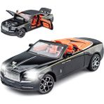 Fsfyb Yeni Sürüm - Zarif Araba Modeli 1/24 Rolls-Royce Şafak Model Araba, Çinko Alaşımlı Yetişkinler ve Çocuklar Için Ses ve Işık ile Geri Çekin Oyuncak Araba Hediye. (Siyah) (Yurt Dışından)