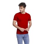 FSM1453 ERKEK KISA KOLLU ATLET PAMUKLU SIFIR YAKA KLASİK RENKLİ T-SHİRT - 421-1 (S, Bordo)