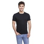 FSM1453 ERKEK KISA KOLLU ATLET PAMUKLU SIFIR YAKA KLASİK RENKLİ T-SHİRT - 421-1 (S, Siyah)