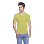 FSM1453 ERKEK KISA KOLLU ATLET PAMUKLU V-YAKA KLASİK RENKLİ T-SHİRT - 422-1 (XL, Antik Sarı)