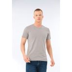 Fsm1453 Erkek Sıfır Yaka T-Shirt - XL - Gri Melanj