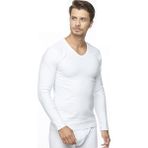 Fsm1453 Erkek V.yaka Likralı Uzun Kol Body - Beyaz
