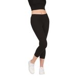 FSM1453 KADIN PAMUKLU KAPRİ BOY DİZ ALTI LİKRALI TAYT (Siyah, XL)