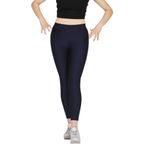 FSM1453 KADIN PARLAK BİLEK BOY ORTA YÜKSEK BEL SLİM FİT RENKLİ SPORCU TAYT - 4892-1 (XXL, Lacivert)