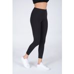 FSM1453 Kadın Sporcu Bilek Boy Siyah Toparlayıcı Slim Fit Likralı Tayt - 4042