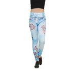 FSM1453 KIZ ÇOCUK JEAN KOT BASKILI ÇİÇEK DESENLİ LİKRALI TAYT -8050-1 (13-14 YAŞ, ICE BLUE)