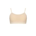 FSM1453 KIZ ÇOCUK PAMUKLU İP ASKILI SPOR BRA YARIM ATLET ÇIKARILABİLİR SÜNGER SÜTYEN- 7014-1 (XS, TEN)