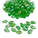 FSSTUD 50 adet 8 x 12 mm fasetli damla değerli taş boncuklar, AB rengi, kristal boncuklar, gevşek akrilik kristal boncuklar, dikey delik, küpeler, bileklikler için parlak mesafe tutucu boncuklar, açık