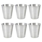 FSSTUD 6 adet 70 ml paslanmaz çelik likör bardağı, küçük metal likör bardakları, dış mekan, seyahat, kamp, kısa su bardağı, kahve, viski, votka için içecek kabı