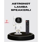 Fta Ticaret 8 Efektli Astronot Galaxy Projektör Uzaktan Kumandalı LED Gece Lambası - Ahşap