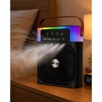 Fta Ticaret Rgb Işıklı Buharlı Masaüstü Fan Sessiz Çalışan USB Şarjlı Taşınabilir Fan - Siyah