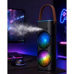 Fta Ticaret Rgb Işıklı Spreyli Masa Fanı Çift Motorlu Güçlü Üflemeli Taşınabilir Fan - Siyah