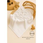 Ftbabycollection %100 Pamuk 4 Katlı Müslin Bebek Battaniyesi Beyaz Oeko-Tex Sertifikalı Müslin Örtü 100x110 cm - 100 x 110 cm