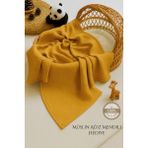 Ftbabycollection %100 Pamuk 4 Katlı Müslin Bebek Battaniyesi Hardal Oeko-Tex Sertifikalı Müslin Örtü 100x110 cm - 100 x 110 cm
