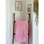 Ftbabycollection Çift Taraflı Kişiye Özel Isim Nakışlı Waffle Pike & Müslin Bebek Battaniyesi 90X100 CM Kalp - 90 x 100 cm