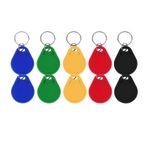 FTes RFKits 10 adet 13.56 MHZ RFID KeyFob Etiketi ABS IC Etiketleri Erişim Kontrolü için NFC 1K Etiketi (Mix Renk)