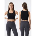 Ftilli Spor Crop Büstiyer - Siyah