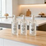 Ftrk Store Sıvı Sabun, Bulaşık Deterjanı ve Çamaşır Suyu Etiketli Plastik Şeffaf Şişe 500ML - 3 Adet