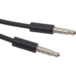 Ftt 3.5 Mm Erkek/erkek Siyah 4 Boğumlu Aux Stereo 1 Metre Kablo