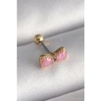 Ftt 316L Çelik Gold Renk Pembe Fiyonk Model Tragus Piercing