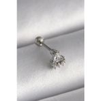 Ftt 316L Çelik Gümüş Renk Üçgen Zirkon Taşlı Tragus Piercing