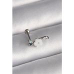 Ftt 316L Çelik Gümüş Renk Zirkon Taş Detay Beyaz Çiçek Model Tragus Piercing